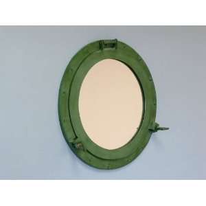 Worn Porthole Mirror 17   Nautical Decor   Nautical Decor Solid Brass 