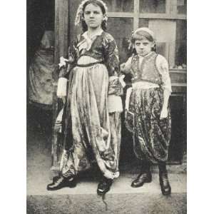  Two Young Girls in Traditional Turkish Rural Costume 