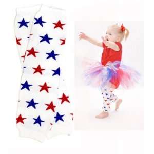   & blue stars patriotic leg warmers for boy or girl by My Little Legs
