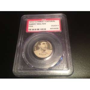  1910 12 Harry Wolter Sweet Caporal Baseball Pin PSA Graded 
