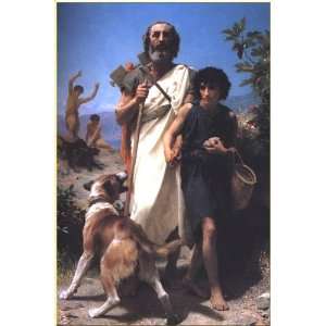   Bouguereau   40 x 60 inches   Homer and His Guide