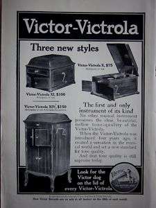 1910 Victor Victrola X XI XIV Phonograph Ad  