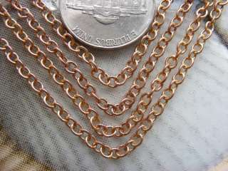 5ft Fancy Solid Copper Round Link Chain Findings lt041  