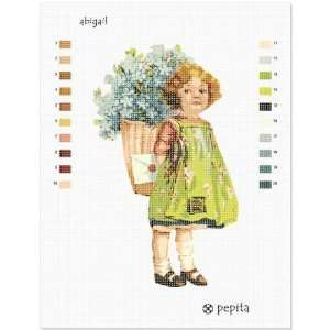  Abigail and Flowers Needlepoint Canvas Arts, Crafts 