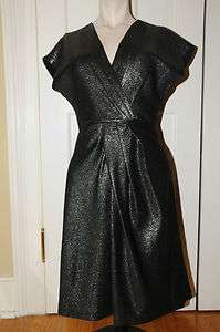 2350 EXQUISITE J. MENDEL Black Metallic Evening Dress RARE Size 2 