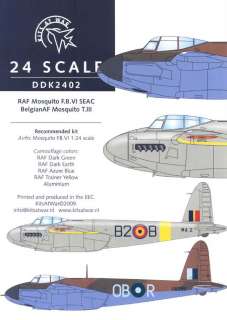 Kits at War Decals 1/24 DeHAVILLAND MOSQUITO  