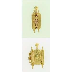  14K Gold Torah Pendant with 10 Commandments Jewelry