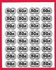 32 Old 50 Cent Gumball Vending Machine Price Stickers