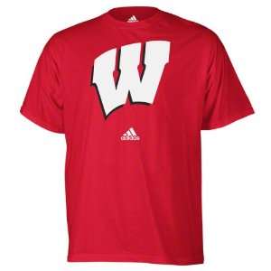    Wisconsin Badgers Red adidas Strong Logo T Shirt