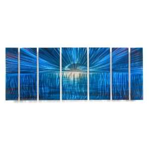 102x36 Abstract painting on metal wall art by artist Ash Carl, modern 