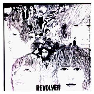 The Beatles   Revolver Album Cover   Square Sticker / Decal (Black 