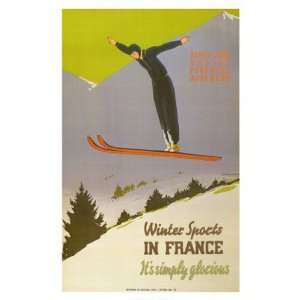  Winter Sports in France Finest LAMINATED Print Naurac 