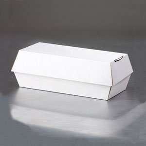 Sub Sandwich Corrugated Clamshell Take Out Box 420 / CS   7 3/4 x 3 1 