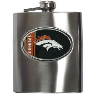 Denver Broncos Steel Hip Beverage Flask   NFL Football Fan Shop Sports 