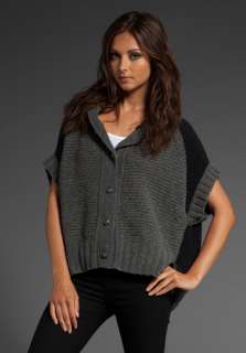 NWT* $278 JUICY COUTURE Colorblock Chenile Poncho Sweater in Steel 