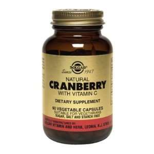  Natural Cranberry w/Vitamin C 60 Vegetable Capsules 