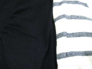 LOT 2 LILLA P Black White Striped Shirts Tops Sz M/L  