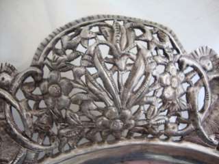 FINEST MUSEUM QUALITY ANTIQUE PERSIAN SHIRAZ ISLAMIC SOLID SILVER TRAY 