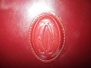 AMAZING Authentic Must De Cartier Vintage Burgundy Leather Handbag 