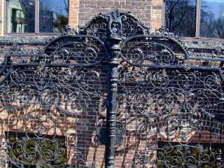 MONUMENTAL WROUGHT IRON VICTORIAN STYLE DRIVEWAY GATES  
