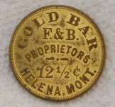 Montana Token   Gold Bar   12 1/2 Cents (W13 10)  