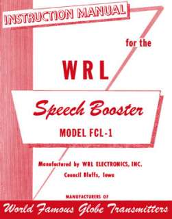 WRL FCL 1  Speech Booster  manual, reprint.