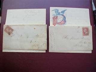 CIVIL WAR 2 SOLDIERS LETTERS, ONE ILLUSTRATED + COVERS  