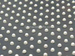 225 x 2mm WHITE round PEARL gems   self adhesive  