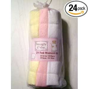  Infant Baby Girl Pink Yellow White Washcloth (24 pack 