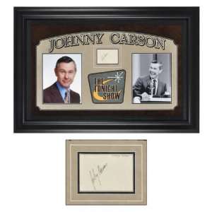  Johnny Carson Framed Auto Cut (Deluxe w/Suede/Logo 
