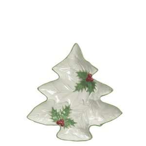  Andrea by Sadek Holly Leaf Christmas Tree Shape Plate (Set 