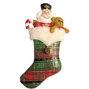 Jingle Bell Stocking With Bear & Nutcracker Christmas Ornament