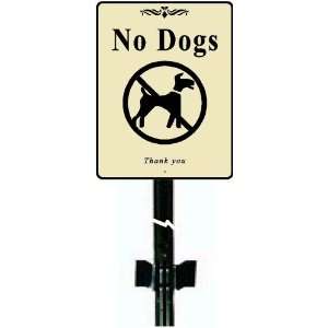  No Dogs No dog poop signs with 3ft metal post