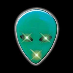 Green Alien Flashing Blinking Light Up Body Lights Pins (5 