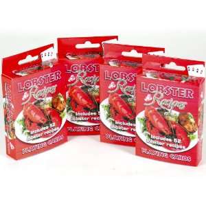  Lobster Recipes Playing Cards _ Bundle of 4 IDENTICAL 