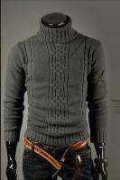   Classic Fashion Irregular pattern High Collar Sweater Dark Gray 3124