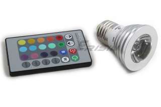 3W E27 LED Bulb Light Flash 16 Color IR Remote Control  