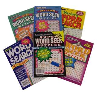 Lot of 6 Penny Press/Dell Word Search/Seek Puzzle Books  