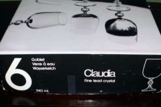 Crystal Bohemia ~ Claudia ~ Water Goblets Boxed ~ 340ml  