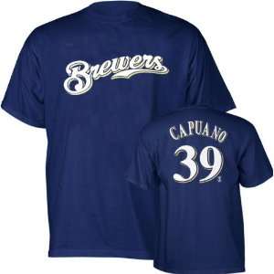 Chris Capuano Navy Majestic Player Name and Number Milwaukee Brewers 