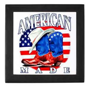   Box Black American Made Country Cowboy Boots and Hat 
