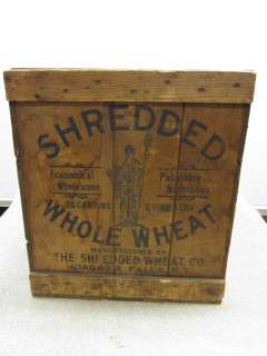 Vintage Shredded Wheat Wooden Shipping Crate 26x18x16deep  