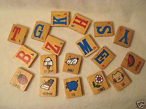 18 WOODEN BLOCK LETTERS & ANIMAL Toy Replacement/Crafts  