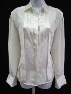 SUZELLE White Collared Button Down Long Sleeve Top Sz 4  