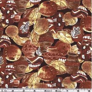  45 Wide Out of Africia Pottery Tan Fabric By The Yard 