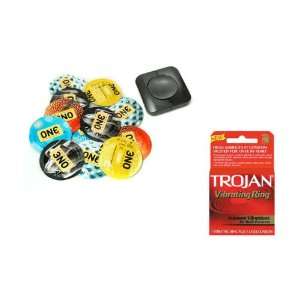 Premium Latex Condoms Lubricated Studded 12 condoms with Travel Condom 
