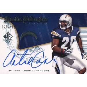  Antoine Cason Autographed/Hand Signed 2008 UpperDeck No 