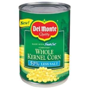 Del Monte 50% Less Salt Whole Kernel Corn 15 oz  Grocery 