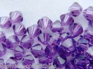 20 Swarovski 5301 3mm Bicone Crystal LILAC Purple Beads  