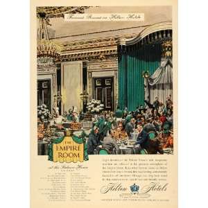  1953 Ad Hilton Hotels Palmer House Empire Room Chicago 
